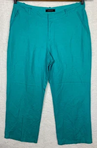 Ashley Stewart Dress Pants Womens 18 Linen Blend Wide Leg High Rise Pockets - Picture 1 of 12
