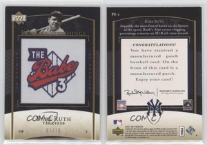 2007 Upper Deck Premier Premier Stitchings Gold /10 Babe Ruth #PS-1 HOF