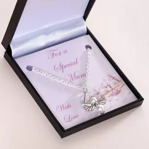 Regalo para Mamá, Ángel Collar Con Carta Colgante, Any Inicial, Alta Calidad - Imagen 1 de 6