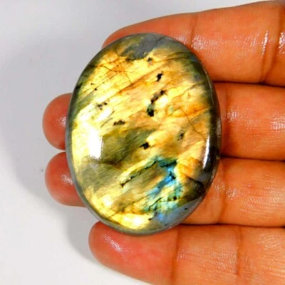 100% Natural Dorado LABRADORITA Cabujón Ovalado 50x39x07MM Gemas Sueltas 115.... - Imagen 1 de 3