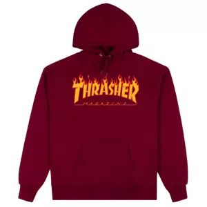 Size Men's XL Thrasher Magazine Flame Hoodie - Maroon - Picture 1 of 1