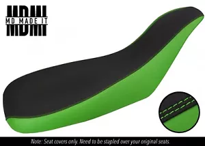 PASST ZU KAWASAKI KFX 700 MASSGEFERTIGTER DOPPELGRIFF VINYL-SITZBEZUG SCHWARZ & GRÜN - Bild 1 von 5