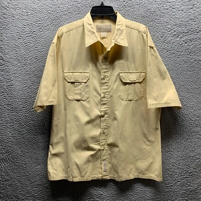 Consensus Shirt Adult Extra Large XL Yellow Safari Fishing Outdoors Mens Pockets - Image 1 of 4