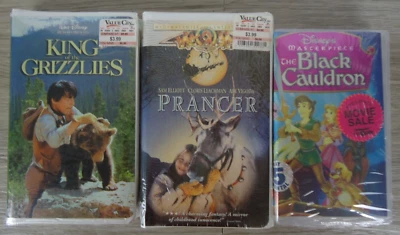 VHS Lot of 3 Disney MGM 2 New Sealed 1 Used Prancer/King of the Grizzlies 80s Foto 1 de 4