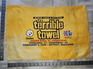 MYRON COPES OFFIZIELLES GOLD TERRIBLE HANDTUCH Super Bowl XL Edition 15" x 25" - Bild 1 von 17