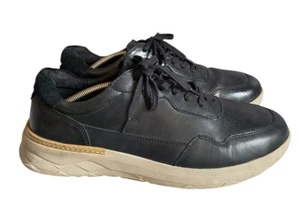 M&S Collection Airflex Total Comfort Black Leather Lace up Trainers 11 UK - Picture 1 of 11