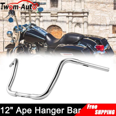 Perchas de manillar cromadas de 12" 1 1/4"" Ape para Harley Sportster XL FLST FXST Foto 1 de 4