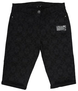 Größe 12 Damen schwarz Jacquard Soft Touch Denim knielange Shorts - Bild 1 von 2