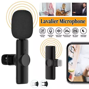 Wireless Mini Mic Microphone For iPhone/Android Audio Video Recording Portable - Picture 1 of 16