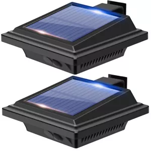 2 Pcs Solar Gutter Lights 40 LEDs Outdoor Solar Powered Waterproof Fence Light - Picture 1 of 12