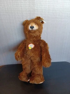 NEUWERTIG mit Etikett & Knopf Steiff 1935 Replik Gelenk braun Teddybär Spielzeug Germany - Bild 1 von 11