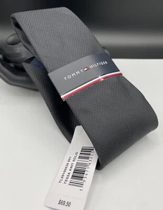 Tommy Hilfiger Men's Polyester Tie ~ Black ~ Tessa Knit Solid ~ NEW MSRP: $69.50 - Picture 1 of 4