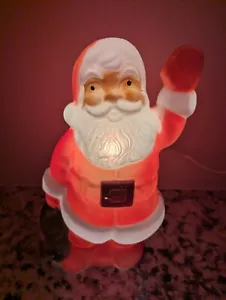 Vintage Santa Blow Mold Tabletop Home Outdoor Waving Christmas 13” Decoration - Picture 1 of 5