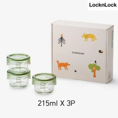 LocknLock Baro One Meal More Comfortable Baby Food Container 215ml 3P (Khaki) - Image 1 of 4