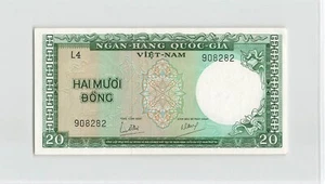 SOUTH VIETNAM 20 Dong 1964, P-16, Original AU w/ Staple Holes. L4 908282. A2 - Picture 1 of 2