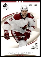 2007-08 SP AUTHENTIC FUTURE WATCH Craig Weller Rookie 836/999 Phoenix Coyotes