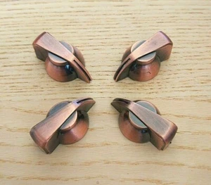 X 4 boutons knob Chicken-head vintage BRONZE NEUFS / LOT DE 4 - Foto 1 di 4