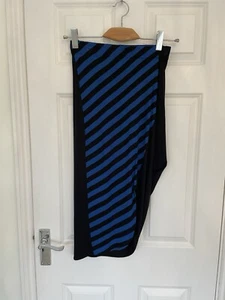 Zero + Maria Cornejo Electric Blue & Black Diagonal Striped Tapered Skirt (XS) - Picture 1 of 7