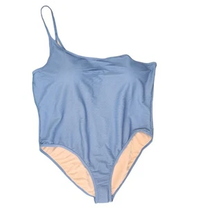 J. Crew Blue Ribbed One-Shoulder Swimsuit Womens Size 22 - Picture 1 of 7