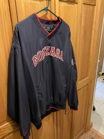 GONZAGA BULLDOGS Crable Sportswear Pull Over Jacket( wind Breaker) Size L EUC Cover