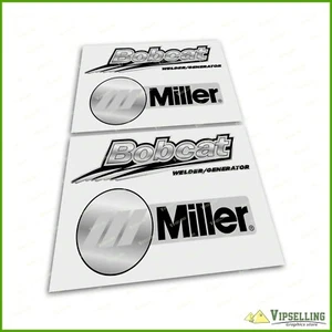 Replacement Miller Welder Generator BOBCAT Silver Grey Laminated Decals Stickers - Picture 1 of 3