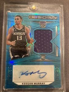 2022-23 Panini Obsidian Keegan Murray Rookie Patch Auto /27 RC RPA Blue Flood