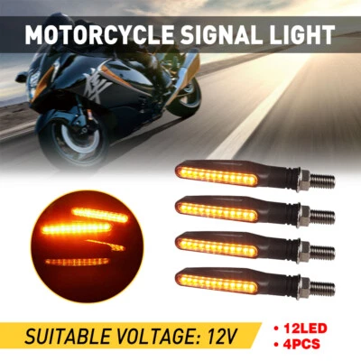 4pcs Motorcycle Smoked LED Turn Signals Blinker Lights Indicator Amber Universal - Image 1 of 4