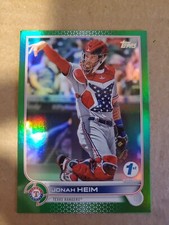 2022 Topps Series 1 1st Edition Jonah Heim Green #45/150 Rangers !!!