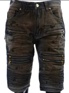 MAKOBI DISTRESSED WASHED RIBBED BIKER SHORT - Bild 1 von 24