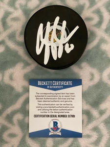 Brandon Saad Blackhawks signed autographed puck coa BAS beckett #s17881 - Picture 1 of 2