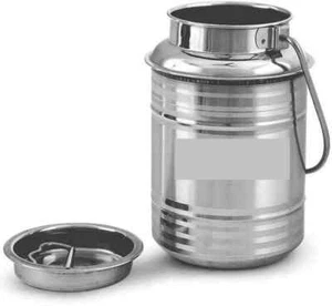 Stainless Steel Milk Storage Container Milk Can Oil Pot Ghee Can Silver 3 Litre - Picture 1 of 6