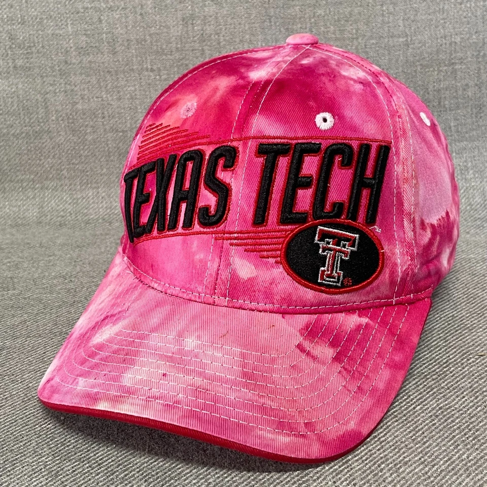 Texas Tech Hat Cap Adult Red Tie Dye College Football Red Raiders Zephyr - Image 1 of 4