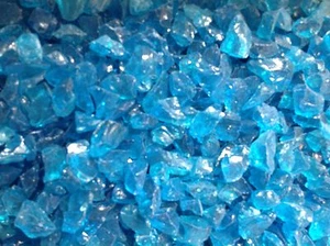 Cristal Turquesa Vidrio de Fuego, Mediano, Fogatas de Gas, Chimenea de Gas, Paisaje - Imagen 1 de 1