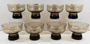 (8) Set Bicchieri Sherbet Bassi Anchor Hocking Tivoli Marrone Vintage Tawny Retrò Lotto - Foto 1 di 24
