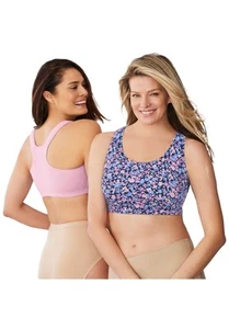 Comfort Choice Women's Plus Size Wireless Sport Bra 2-Pack - Picture 1 of 9