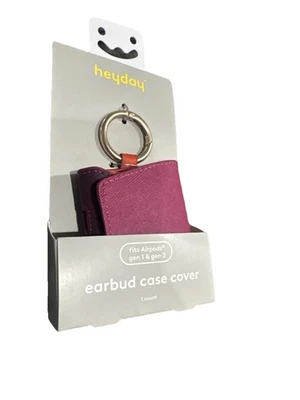 Heyday Black Earbud Case Cover for AirPods Gen 1 & Gen 2 Pink, Orange New Clip - Image 1 of 4