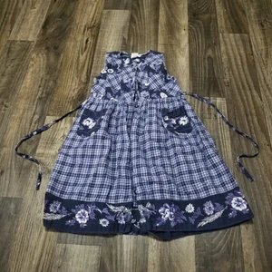 Cornelloki April Cornell abito floreale bambina 5/6 bottoni cottage core blu a quadri - Foto 1 di 10