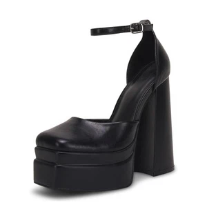Womens Platform Chunky High Block Heels Ankle Strap Size 7 - Picture 1 of 4
