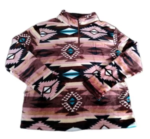 Trail Crest Azteken Fleece Viertelreißverschluss Pullover Damen Jacke Größe 2XL EUC - Bild 1 von 13