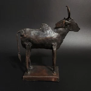 Benin Style Bronze Indian African Water Buffalo Sculpture Primitive Art GUC - Picture 1 of 10