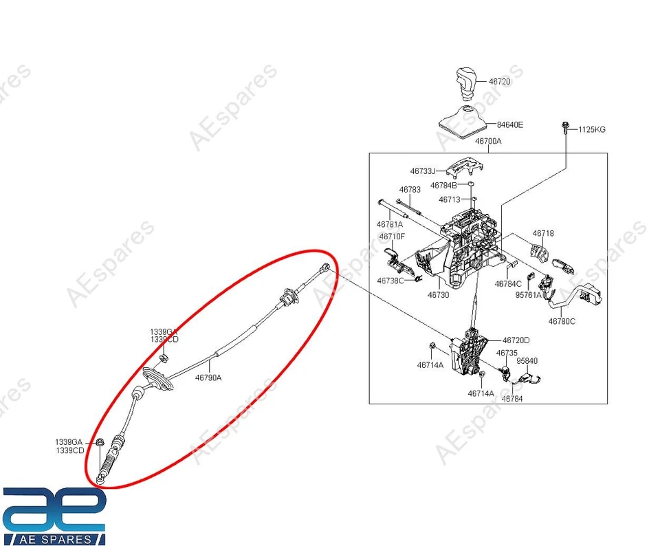 Gear Shift Cable Assembly For Hyundai Creta 1.6L 2015-2019 46790A0900 GEc - Image 1 of 1