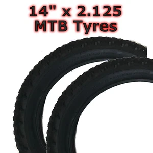 2x Neumático Negro 14 x 2.125 (57-254) Niños Niños Bicicleta Bicicleta - Imagen 1 de 1