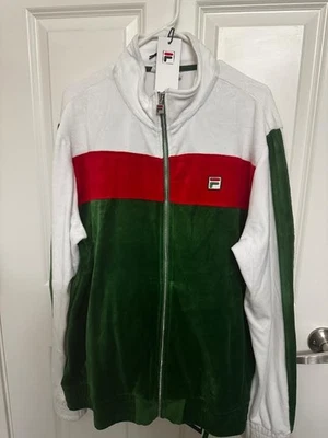 Мужской теннисный костюм Fila Deverall велюровый зеленый, красный, белый мужской размер XL  - Изображение 1 из 4