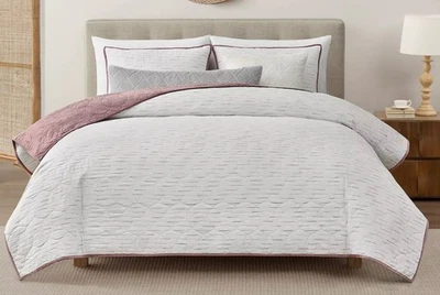 Juego de edredón Koolaburra Ugg tamaño KING con fundas - tinte espacial púrpura malva - nuevo Foto 1 de 4