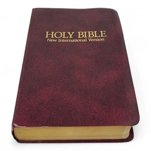 1986 Zondervan Burgandy Heilige Bibel Neue Internationale Version Roter Buchstabe Neu in einwandfreiem Zustand - Bild 1 von 15