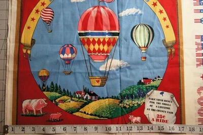 Lot of 3 Country Fair Fabric Panel Pieces 18" X 22" - Image 1 of 4