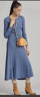 21 NWT Polo Ralph Lauren Henley Long-Sleeve Southwestern Dress elbow patches M - Image 1 of 4