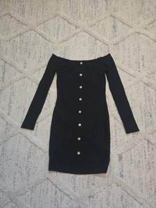 Neu ohne Etikett! Bodycon-Minikleid Damen schwarz schulterfrei - Material Girl - Größe S - Bild 1 von 14