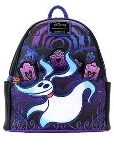 NUEVA Mochila Loungefly Pesadilla Antes de Navidad Cementerio Cero Iluminada - Imagen 1 de 6