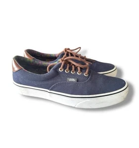 Zapato Vans Azul Marino Boat Era Borde Cuero Marrón Hombre’s 9 Mujer’s 10.5 Clásico OTW - Imagen 1 de 13